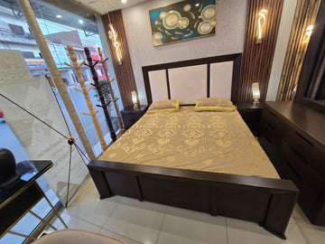 Premium Dark Polish Double Bed