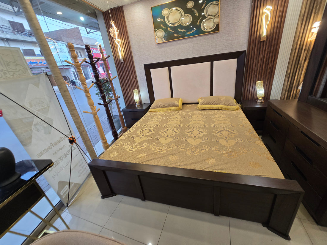 Premium Dark Polish Double Bed