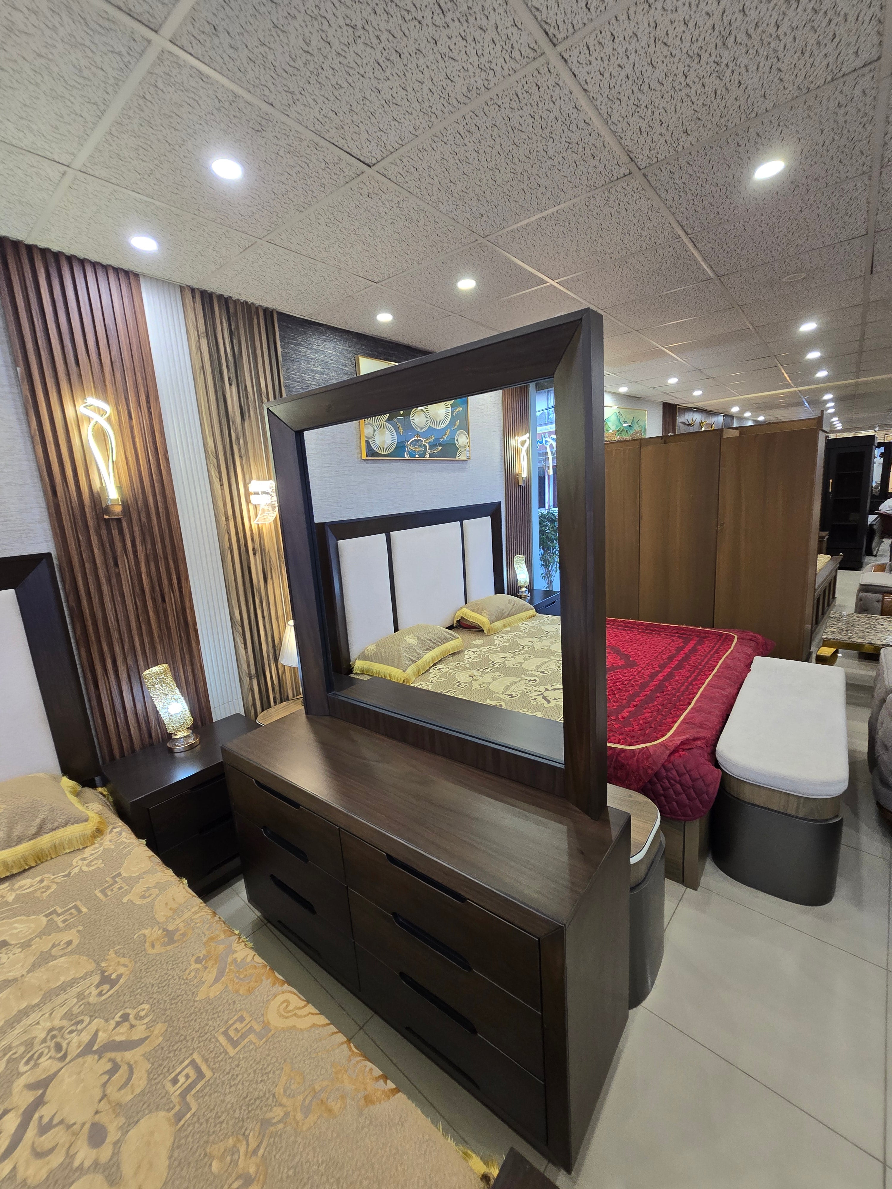 Premium Dark Polish Double Bed