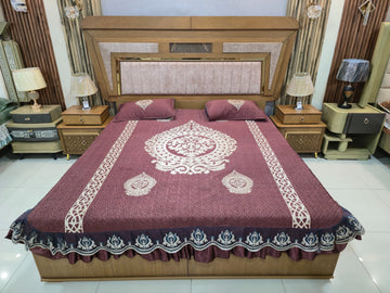 Luxury Arabic Style Bedroom Set in Walnut Finish with Dressing Table | Mumtaz Bashir Furniture Multan