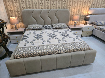 Luxury Bedroom Set – Modern Wavy LED Dressing Table